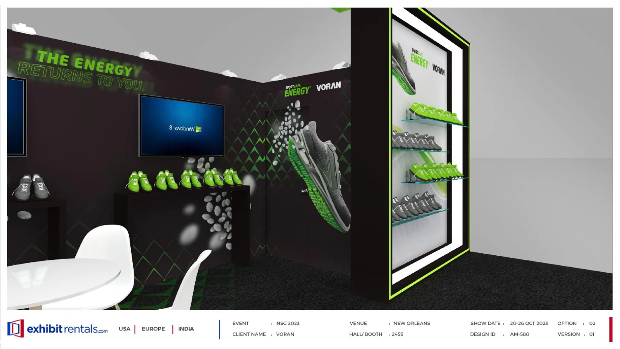 20x20 Peninsula booth design by Exhibit-Rentals